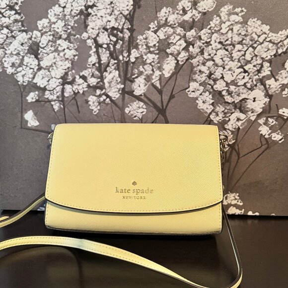 Kate Spade Staci Small Flap Crossbody in Lemon Fondant - Picture 1 of 6
